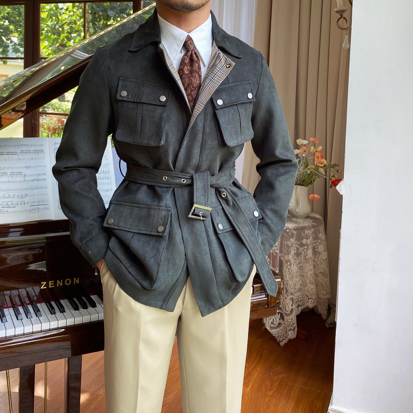 Men's Suede Safari Jacket