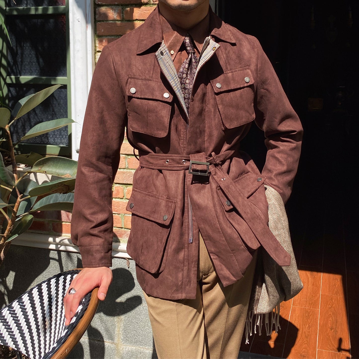 Men's Suede Safari Jacket
