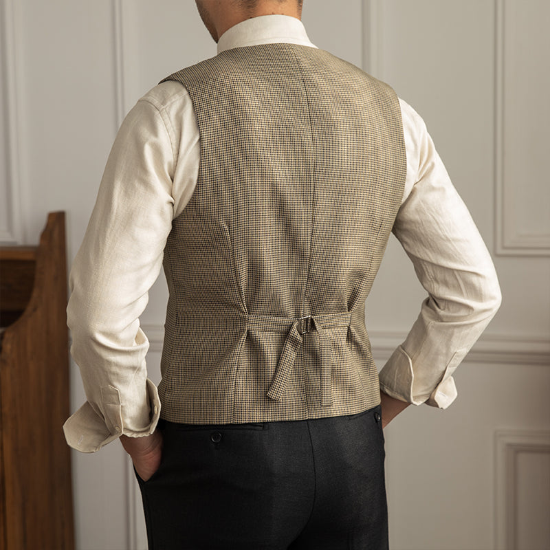 Men's Houndstooth Double Breasted Suit Vest