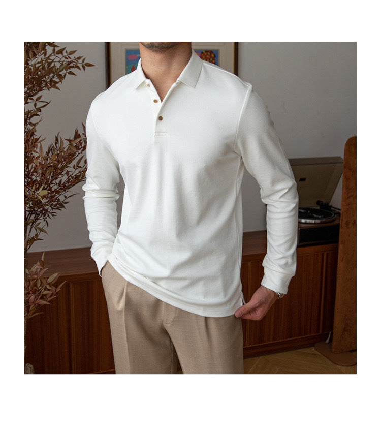 New Retro Long-Sleeved Polo Shirt