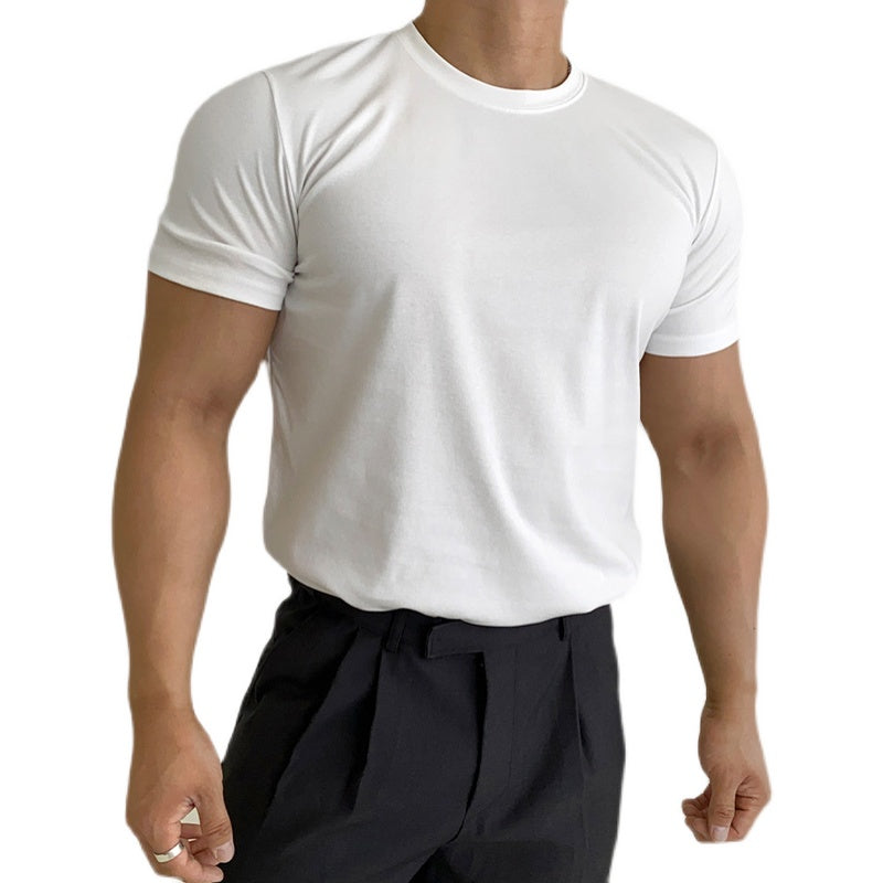 Men's Solid Color Slim Fit Baselayer T-Shirt