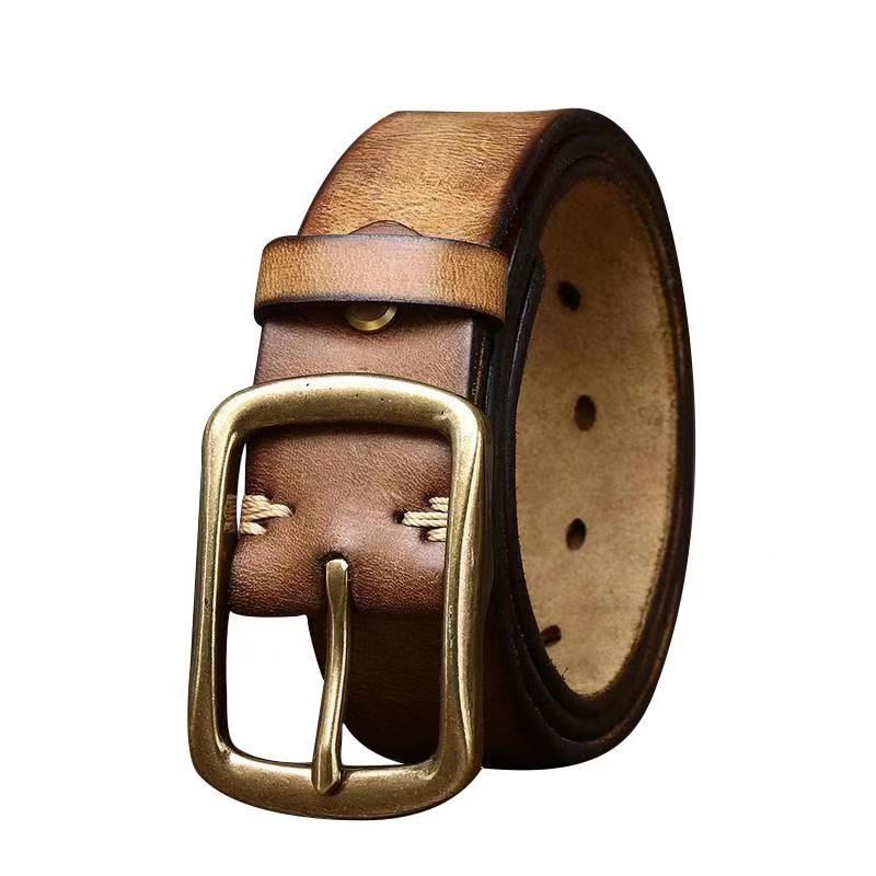 Men's Vintage Brass Buckled Belt