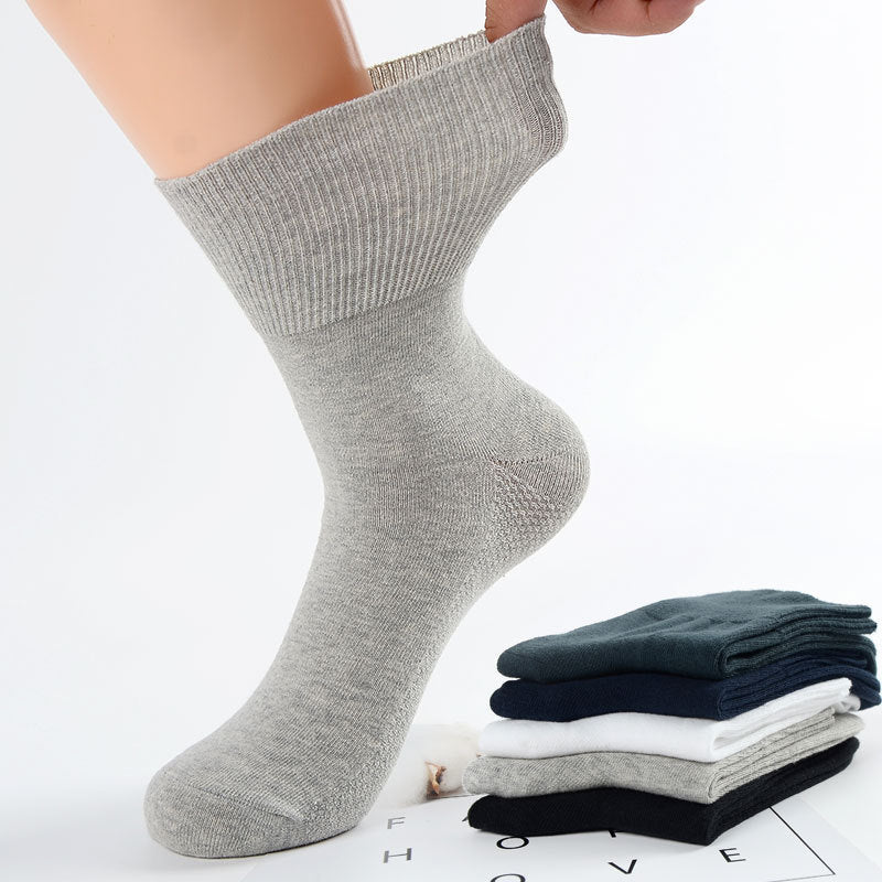 Men's Solid Color Cotton Socks
