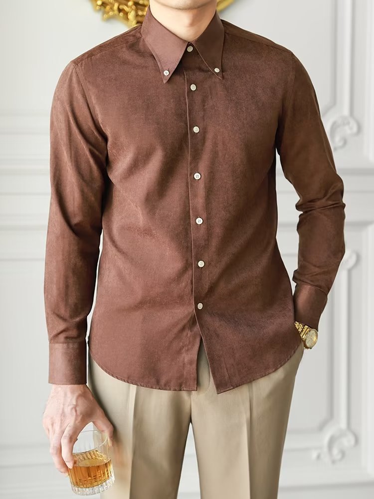 Men's Artistic Button-Up Shirt Men