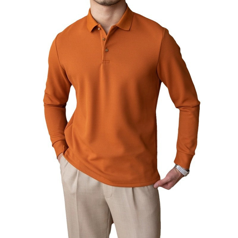 New Retro Long-Sleeved Polo Shirt