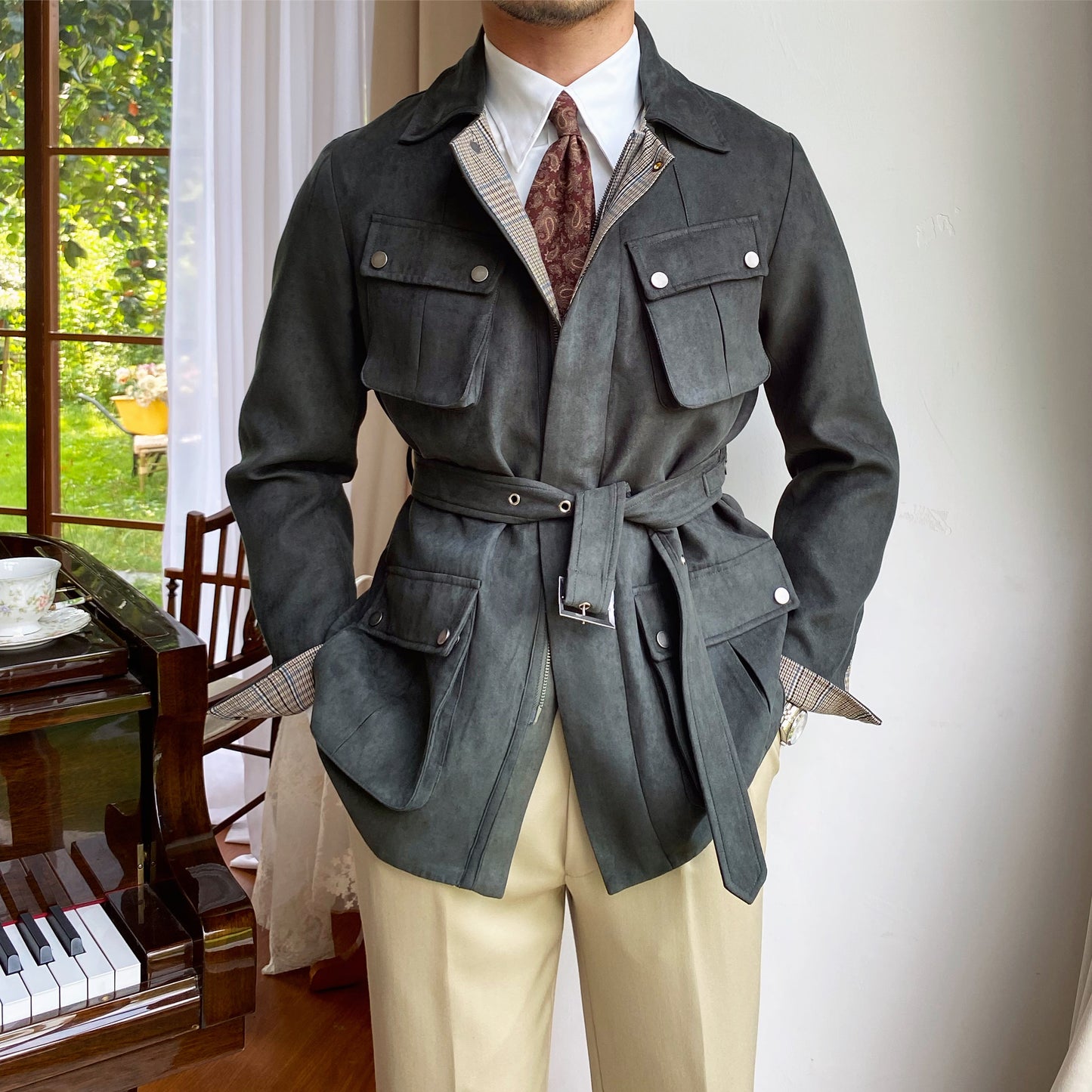 Men's Suede Safari Jacket