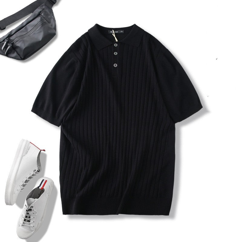 Men's Knitted Short Sleeve Polo