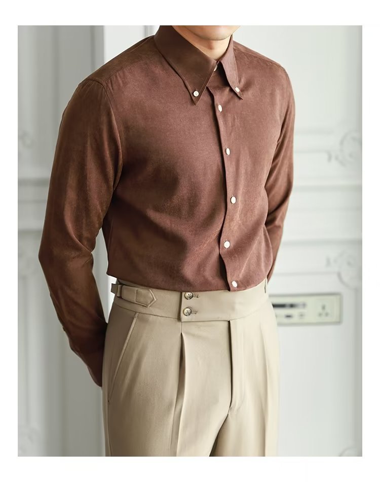 Men's Artistic Button-Up Shirt Men