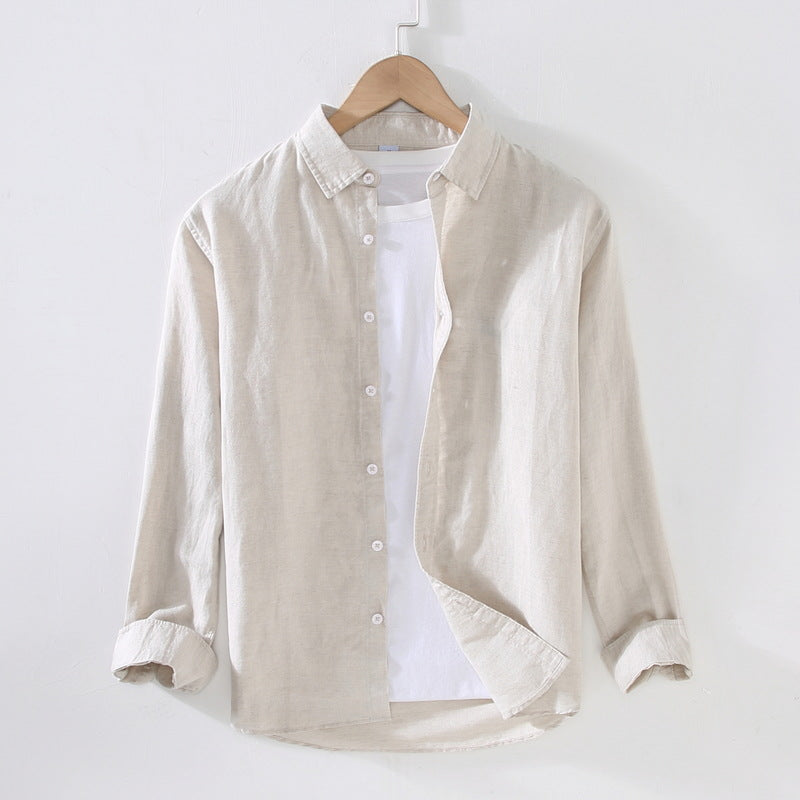 Men's Linen Button-Up Shirt