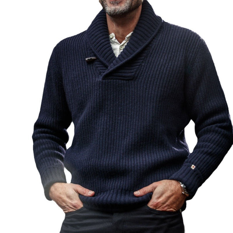 Men's Shawl Collar Pullover Sweater