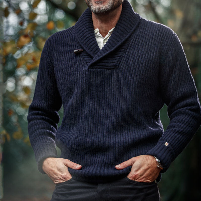 Men's Shawl Collar Pullover Sweater