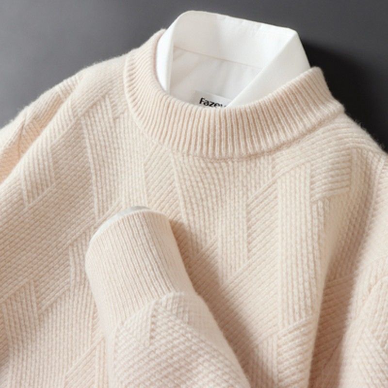 Men's Jacquard Round Neck Sweater