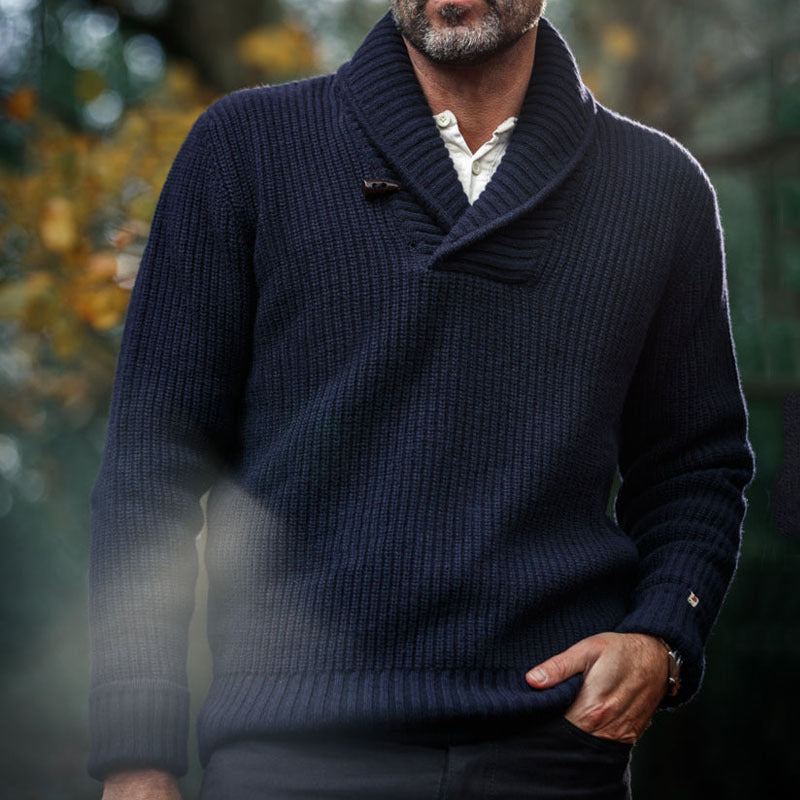 Men's Shawl Collar Pullover Sweater