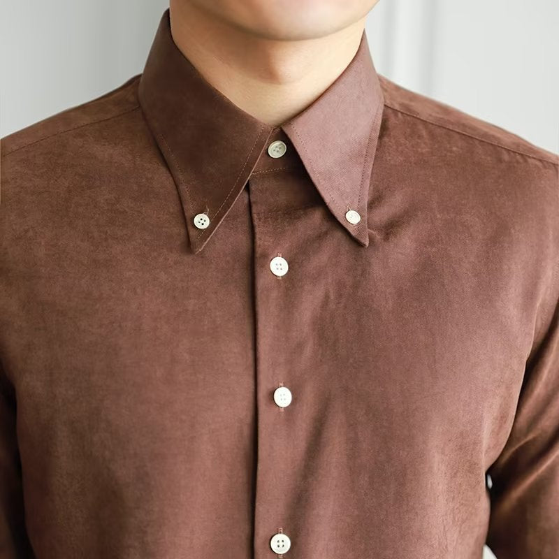 Men's Artistic Button-Up Shirt Men