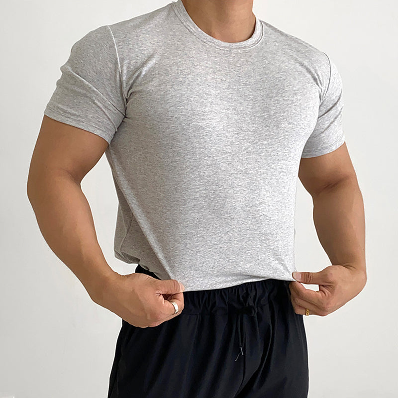 Men's Solid Color Slim Fit Baselayer T-Shirt