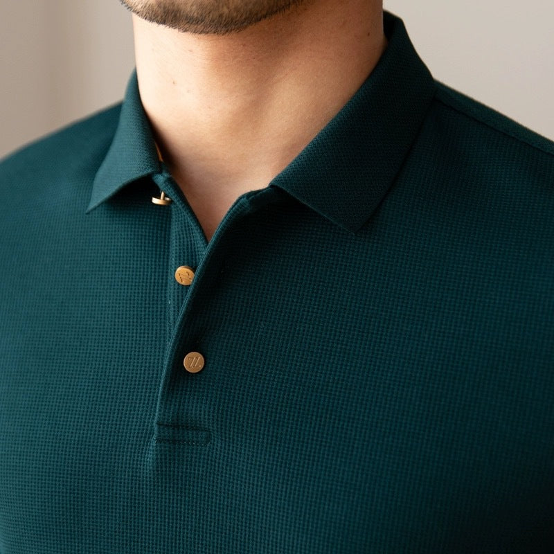 New Retro Long-Sleeved Polo Shirt