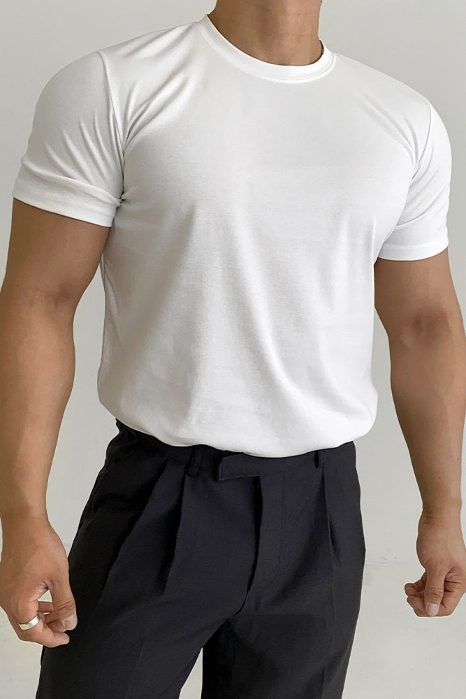 Men's Solid Color Slim Fit Baselayer T-Shirt