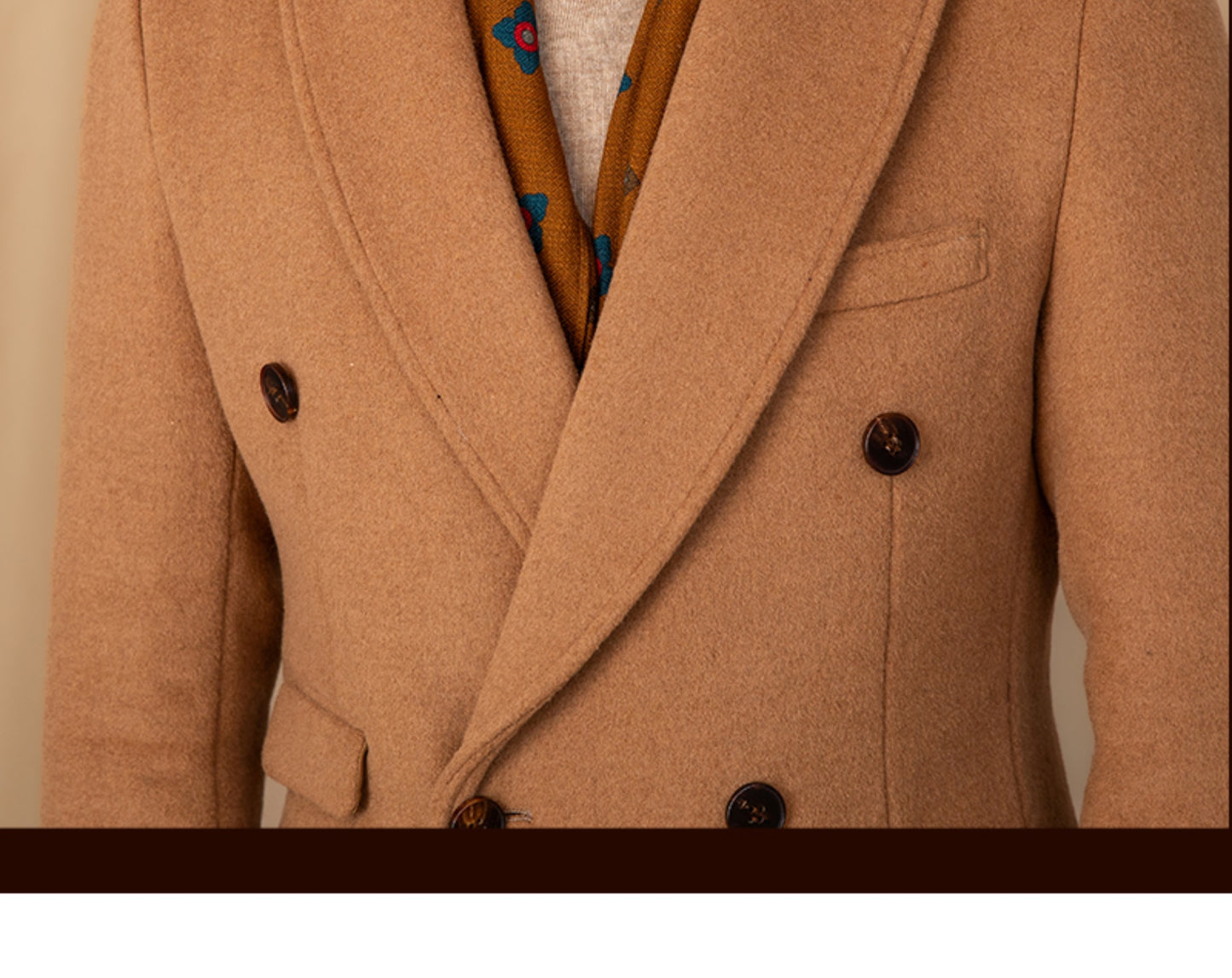 Men's Wool Double Breasted Trenchcoat