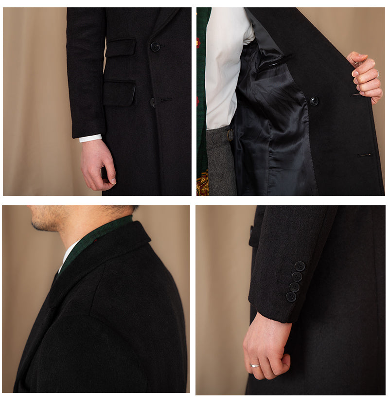 Men's Wool Double Breasted Trenchcoat