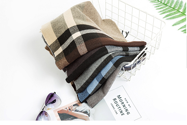 Men's Plaid Warm Scarf