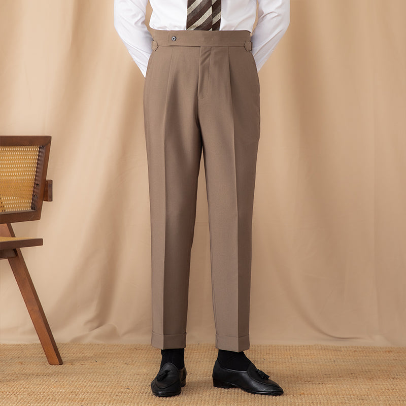 Men's High Waisted Business Trousers