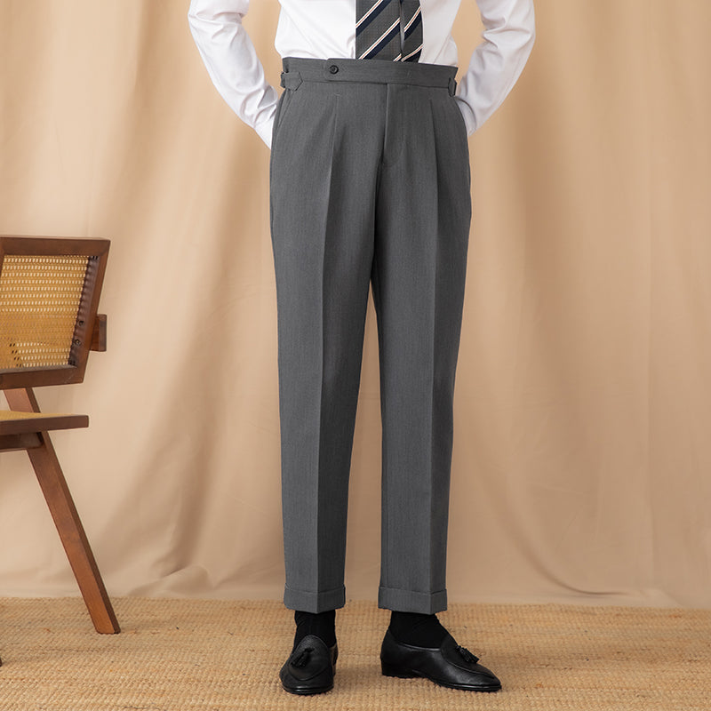 Men's High Waisted Business Trousers