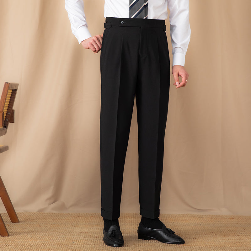 Men's High Waisted Business Trousers