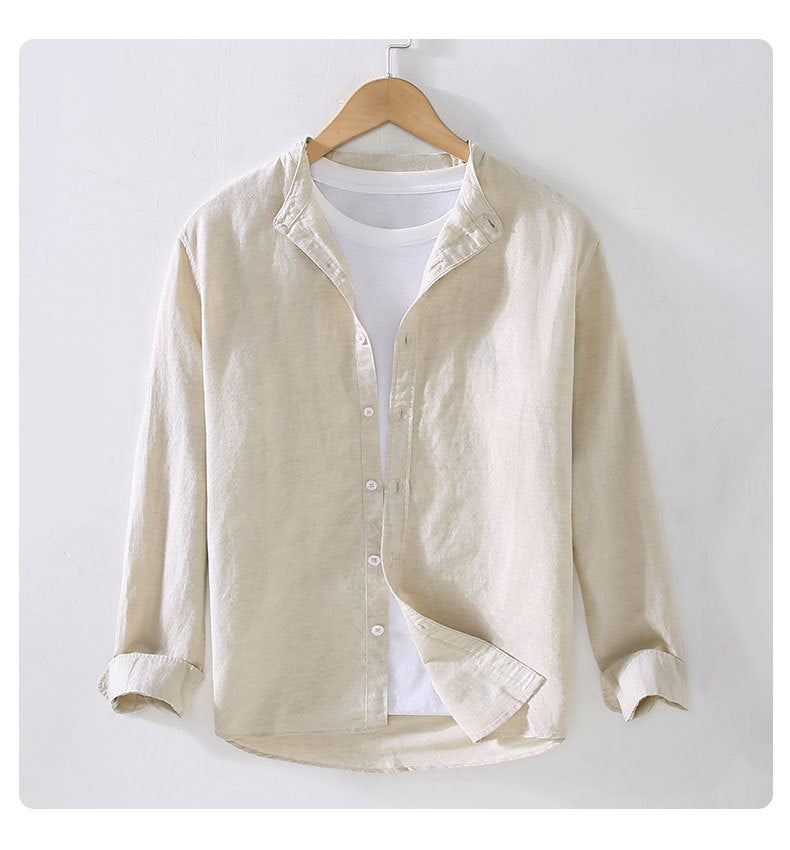 Men's Linen Button-Up Shirt