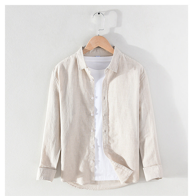 Men's Linen Button-Up Shirt