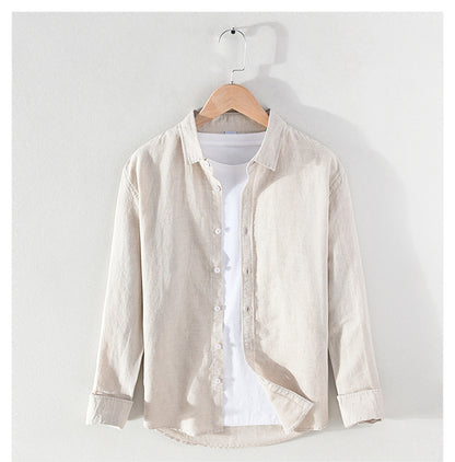 Men's Linen Button-Up Shirt