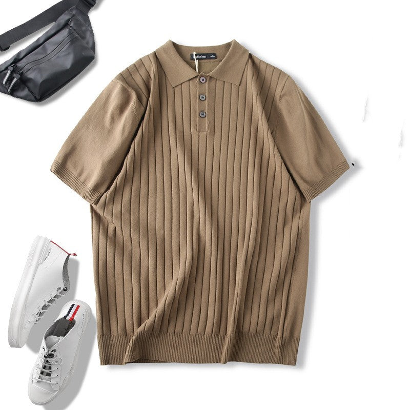 Men's Knitted Short Sleeve Polo