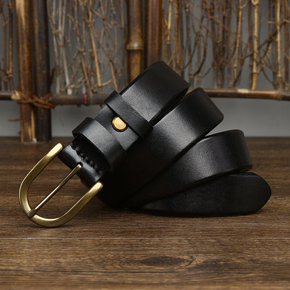 Men's Copper Buckled Leather Belt