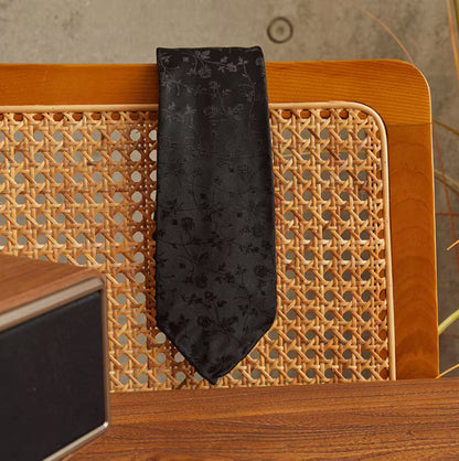 Three-Fold Roll Wool Handmade Silk Tie