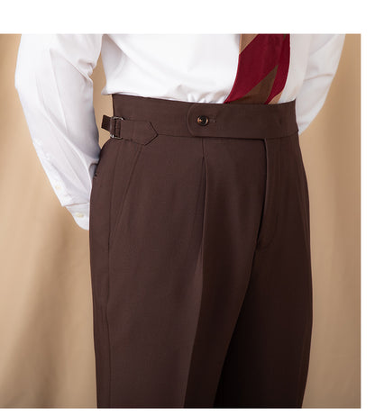 Men's High Waisted Business Trousers