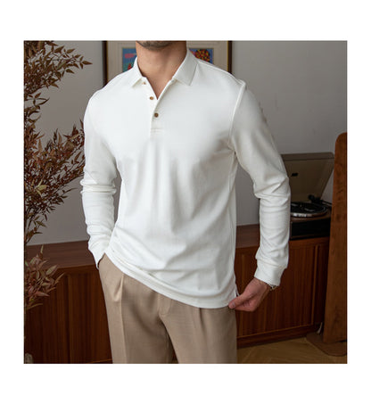 New Retro Long-Sleeved Polo Shirt