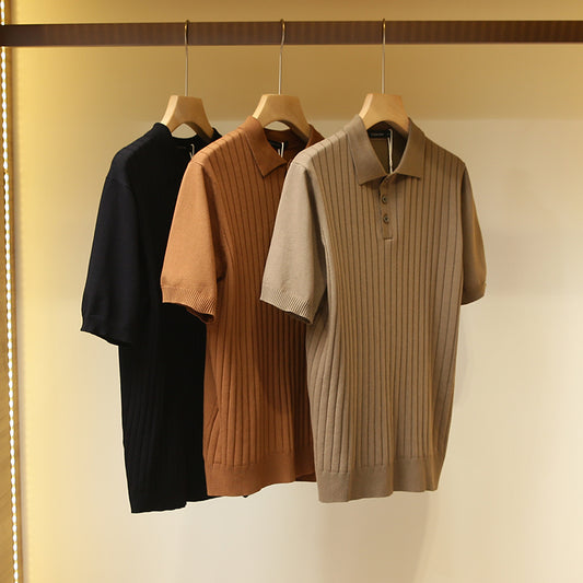 Men's Knitted Short Sleeve Polo