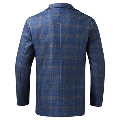 Men's Plaid Single Breasted Suit Blazer
