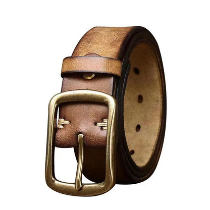 Men's Vintage Brass Buckled Belt