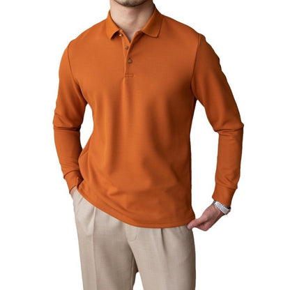 New Retro Long-Sleeved Polo Shirt