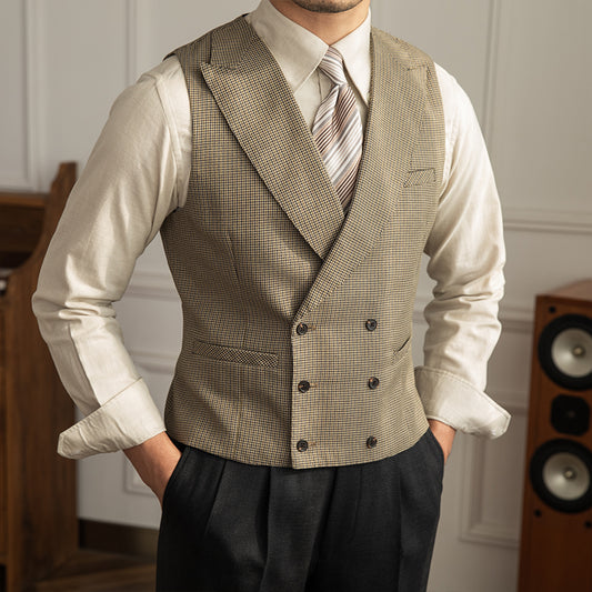 Men's Houndstooth Double Breasted Suit Vest