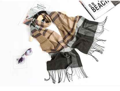 Men's Plaid Warm Scarf