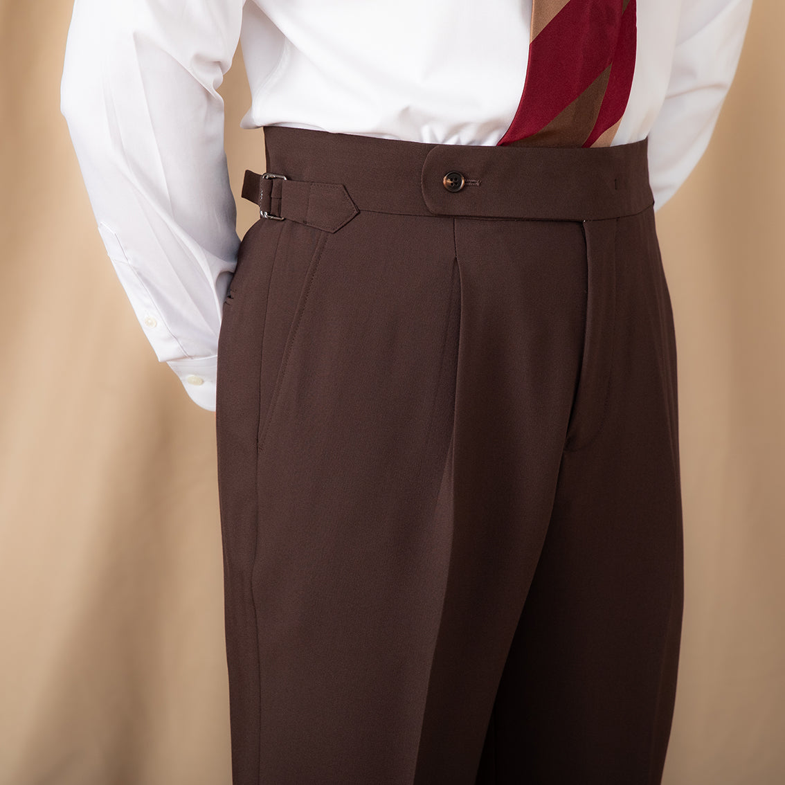 Men's High Waisted Business Trousers