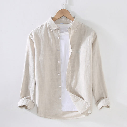 Men's Linen Button-Up Shirt
