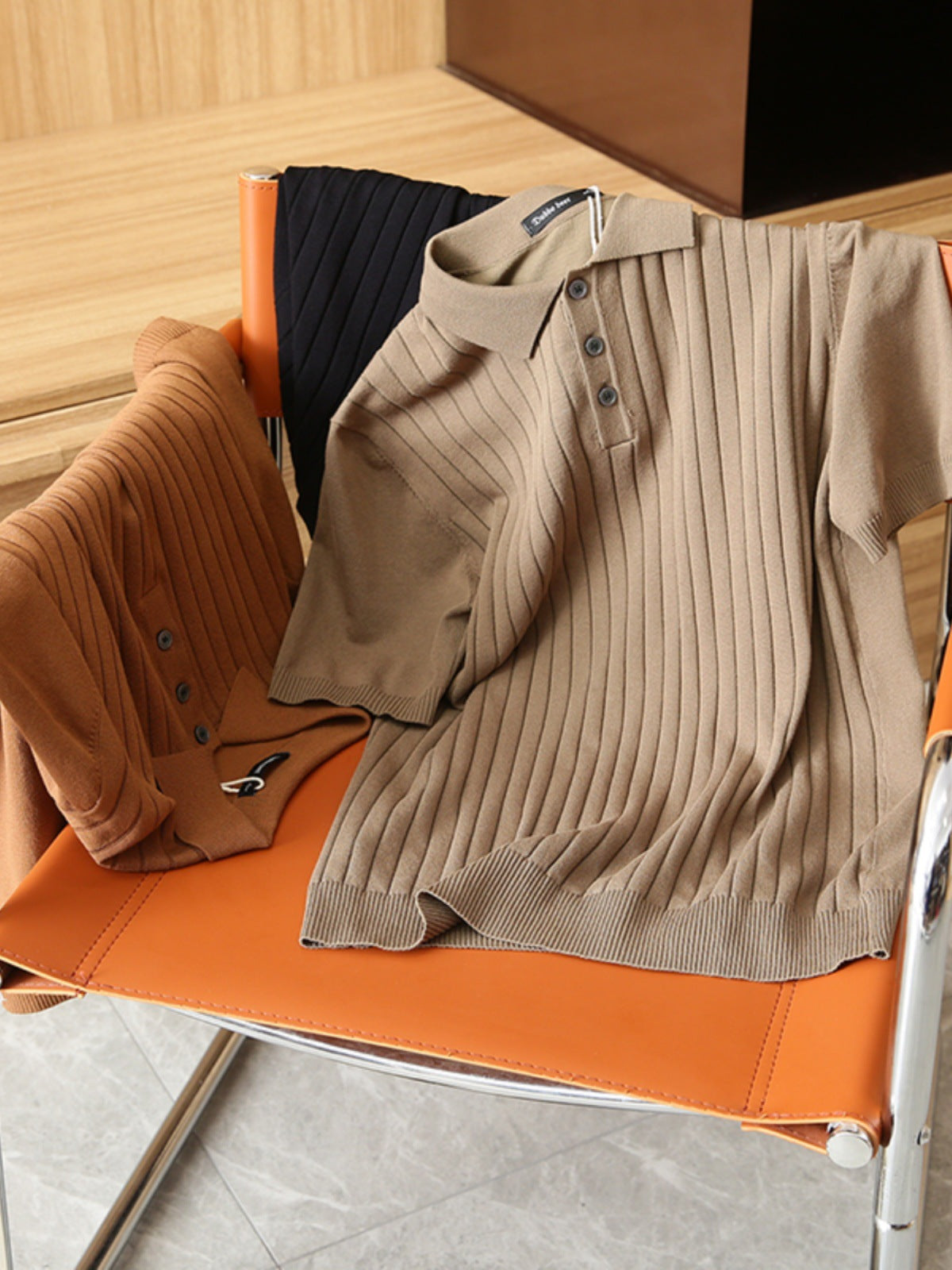Men's Knitted Short Sleeve Polo