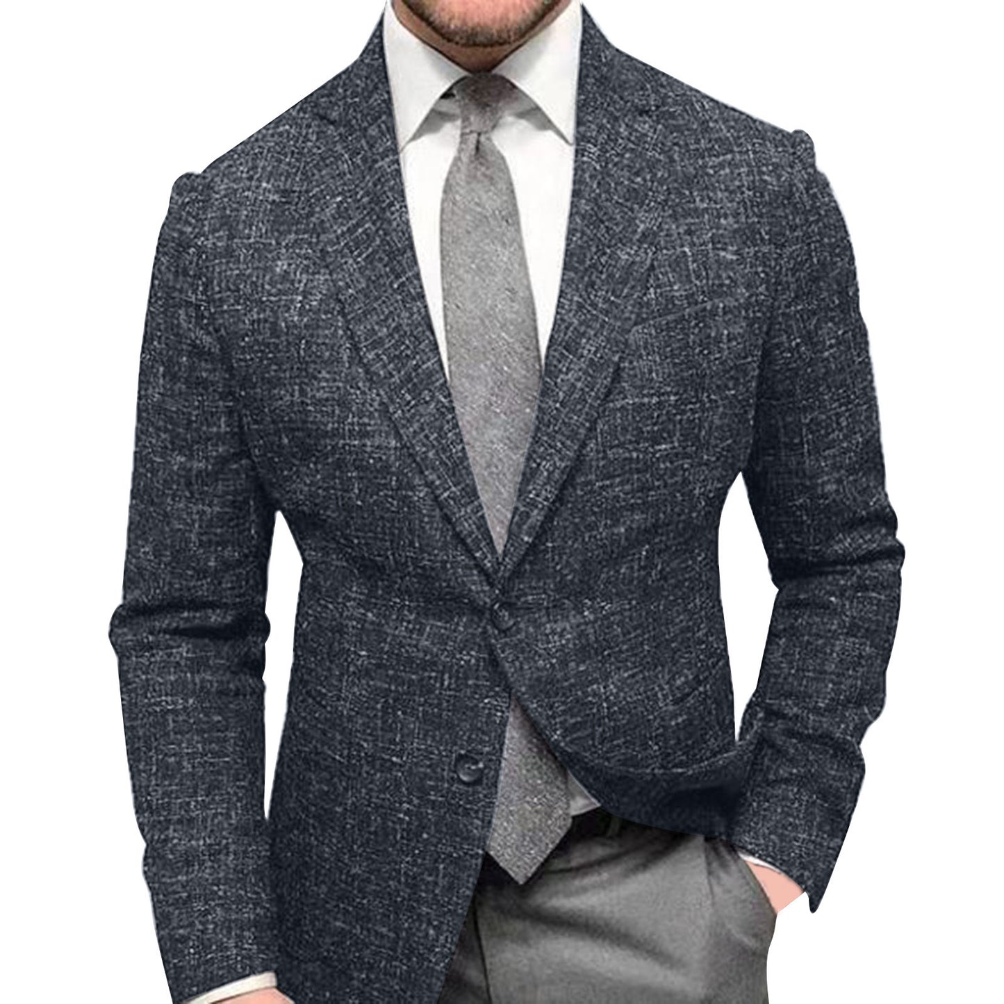Men's Plaid Single Breasted Suit Blazer