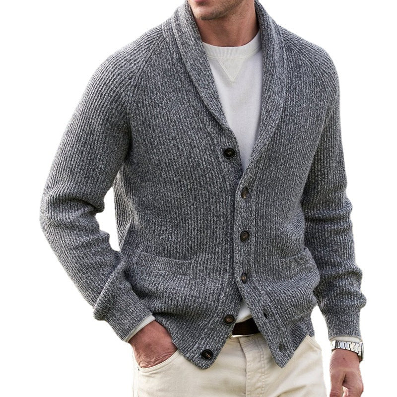 Men's Lapel Cardigan Sweater