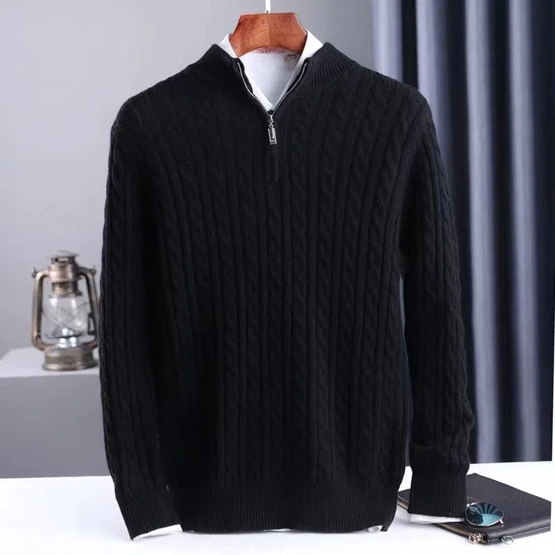 Men's Thick Twist 1/4 Zip Sweater