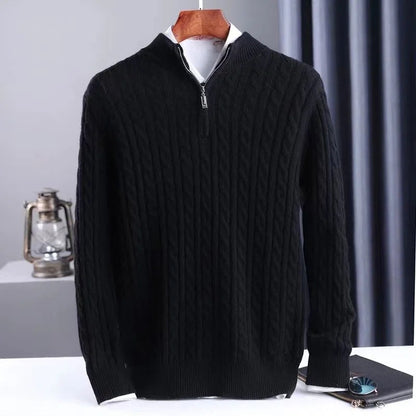 Men's Thick Twist 1/4 Zip Sweater