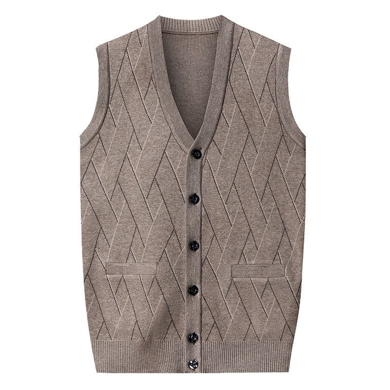 Men's Patterned Cardigan Sweater Vest