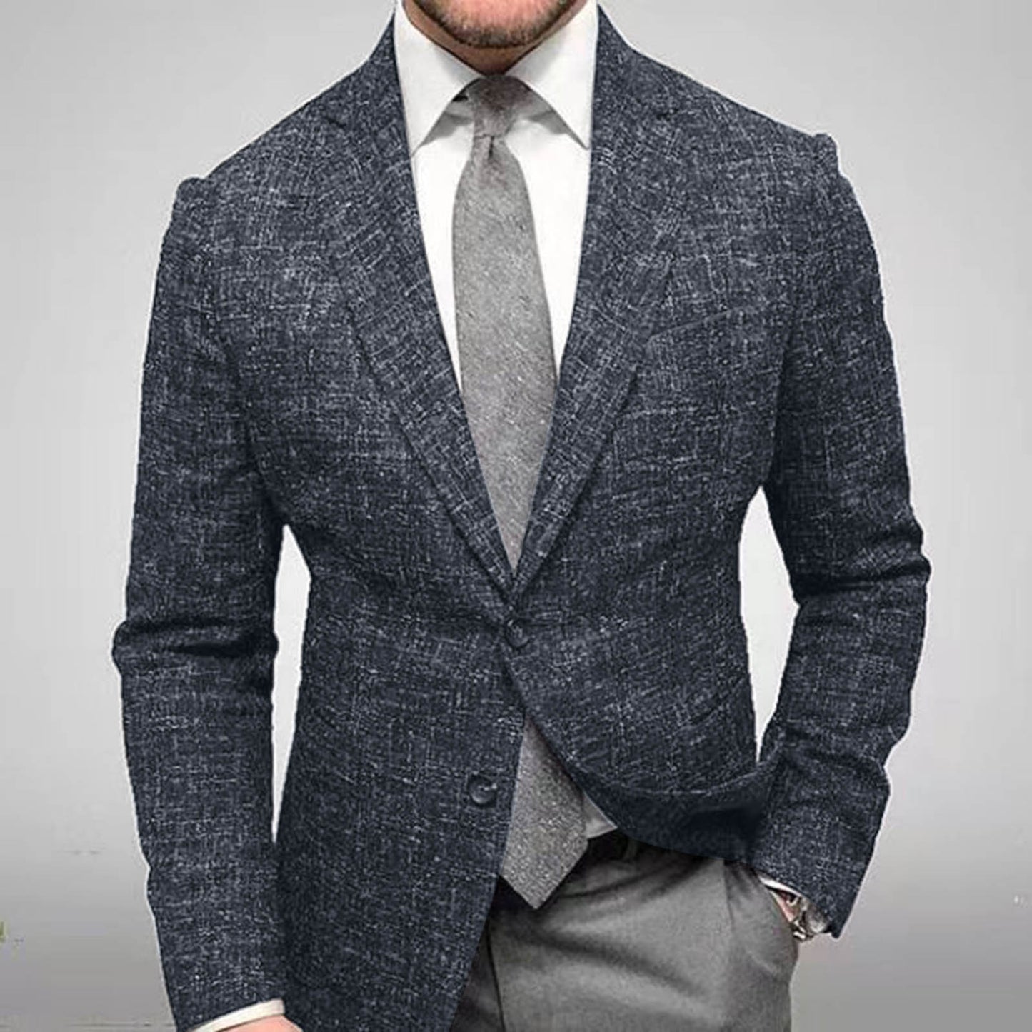 Men's Plaid Single Breasted Suit Blazer